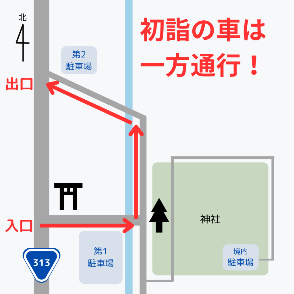 2025年の初詣通行ルート図